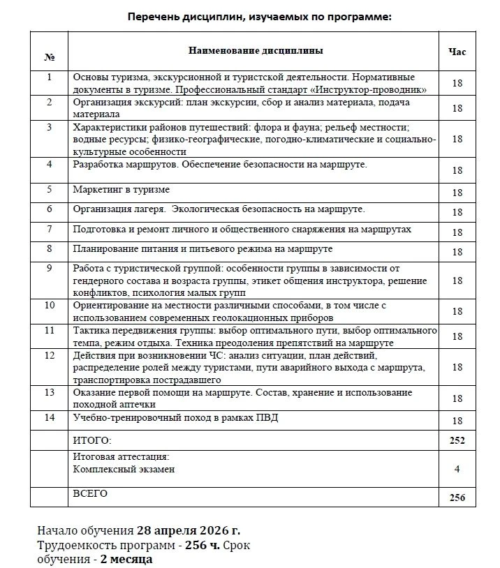 🏕 28 апреля Башкирском ГАУ стартует обучение по курсу «Инструктор-проводник» — пешеходное и водное н
