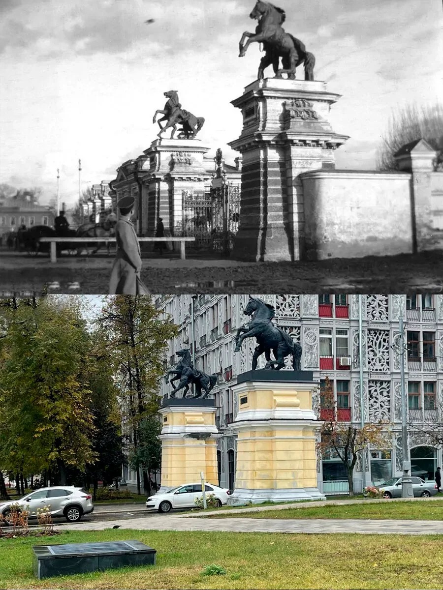 📍Въезд на Беговую аллею. 

1910/2023 год.

💡У входа (въезда) в Беговую аллею установлены "Беговые 