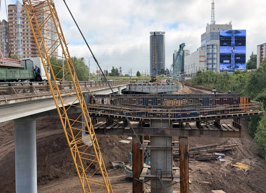Готовность второго моста через Егошиху в Перми достигла 44%