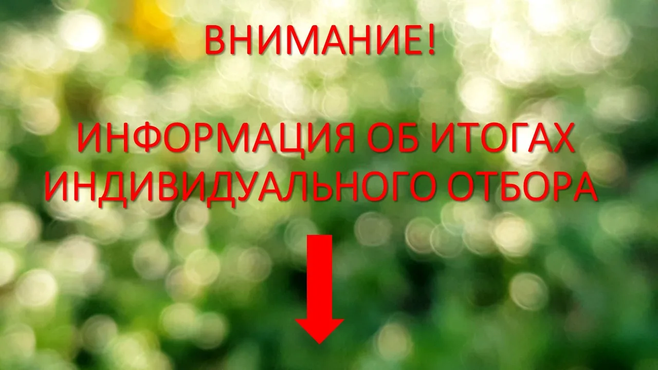📢 Итоги индивидуального отбора уже опубликованы!

Дорогие родители и юные дарования! 🌟

Свершилось