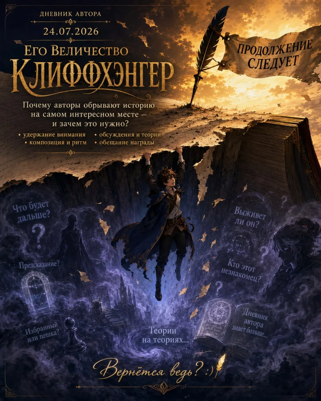 начало выше... 

Вторая причина -- клифф – это генератор обсуждений. Топливо для комментариев. В сет
