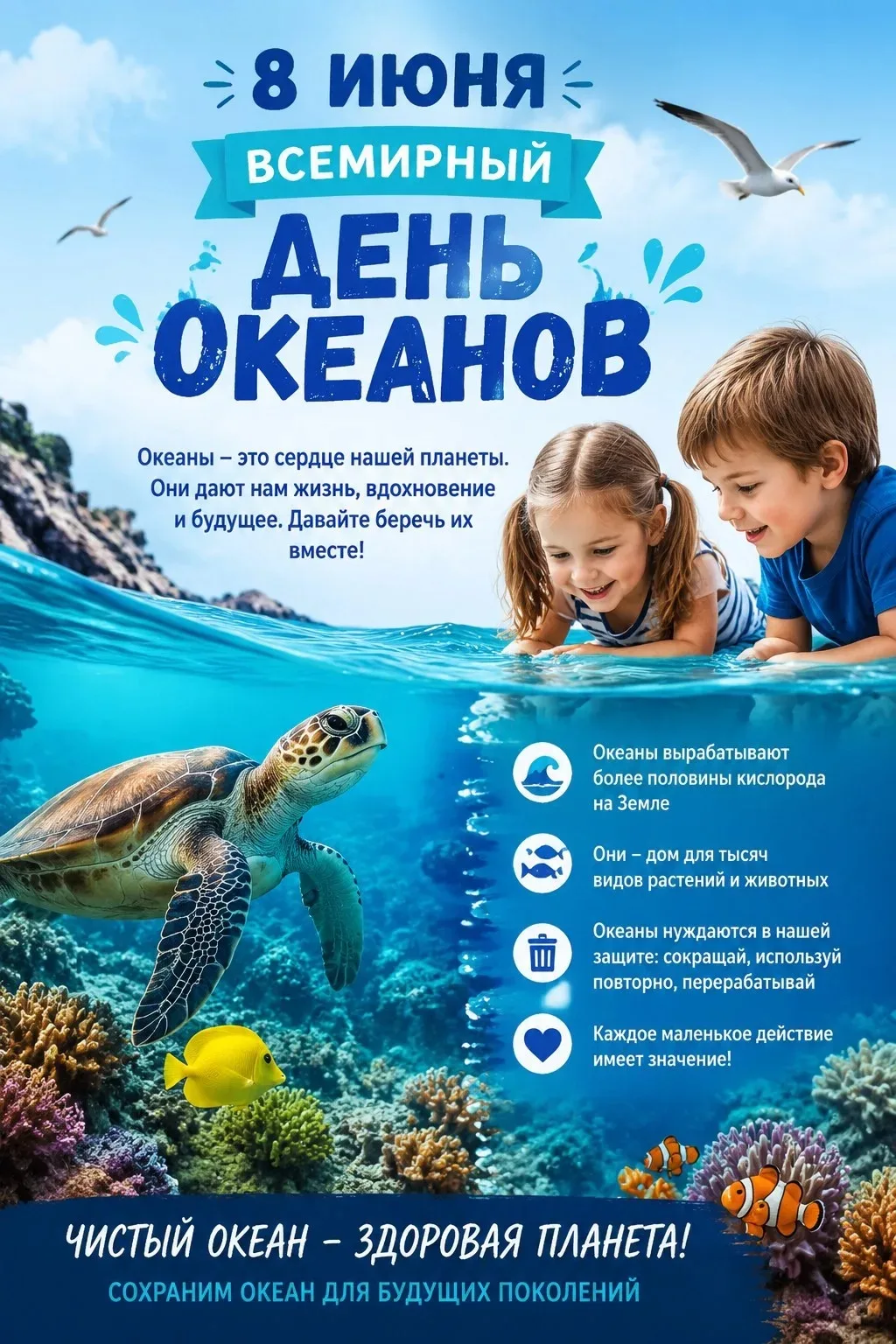 🌊🐳Сегодня, 8 июня, отмечается Всемирный день океанов. Это повод вспомнить, насколько ...