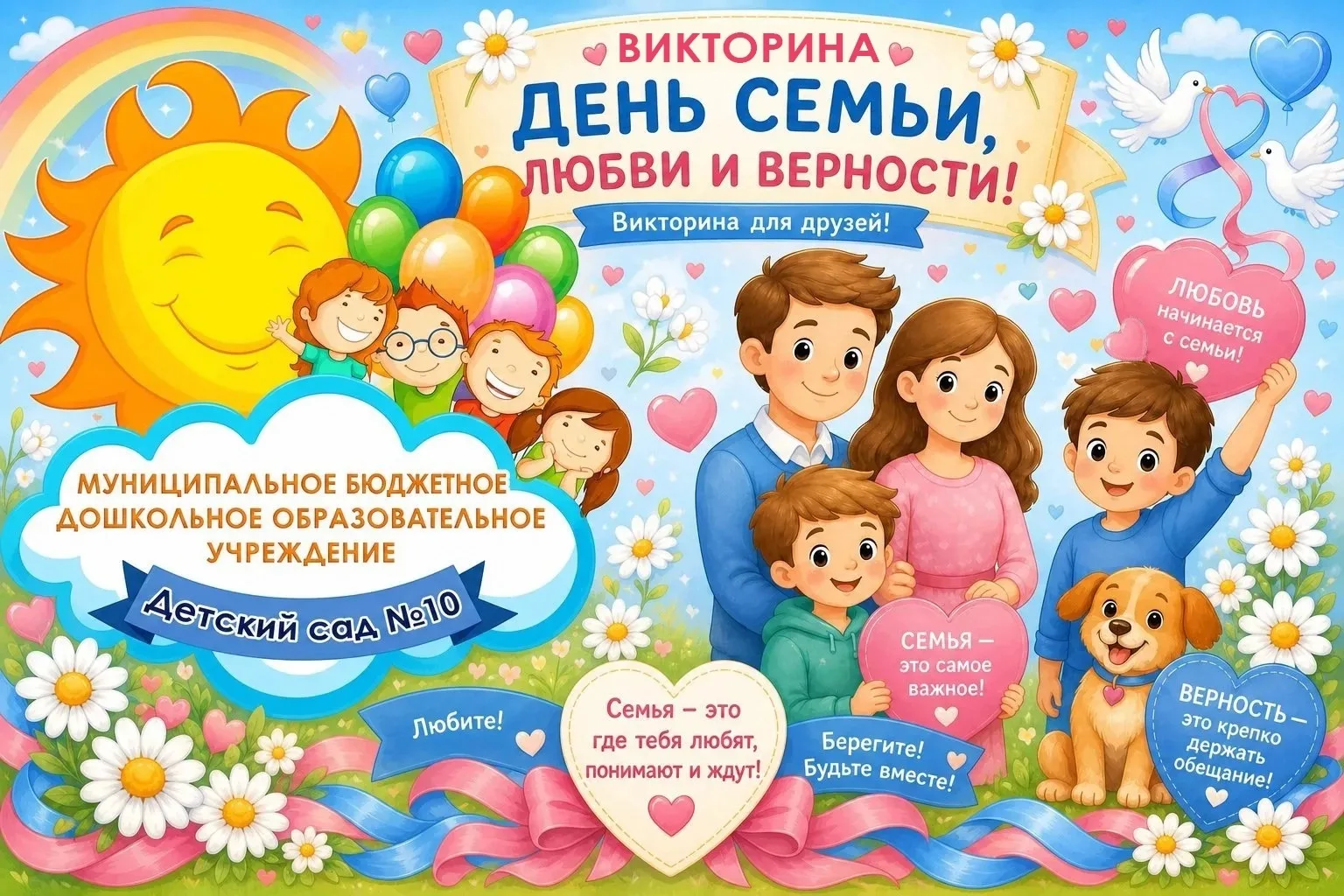 🌸 «Семья — это мы!»

Друзья, совсем скоро мы отметим замечательный праздник — День семьи, любви и в