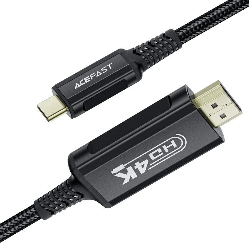 Кабель ACEFAST Acewire Pro, Type-C to HDMI 4K UltraHD Adapter, 1.8 м, Черный. Цена 1550...