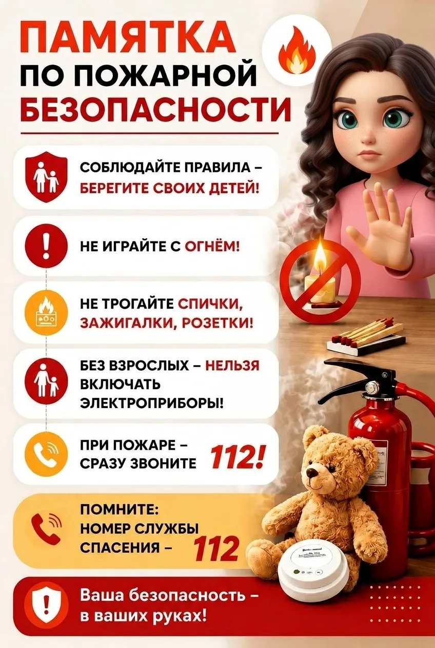 Уважаемые родители!

Безопасность наших детей — это наша общая задача. Пожар может случиться внезапн