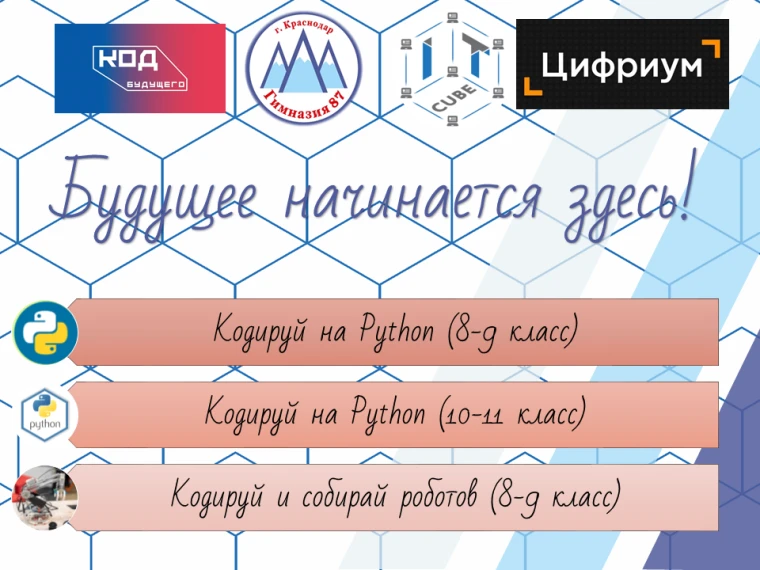 ЦЦОД "IT-куб" МОУ гимназия № 87, приглашает к обучению школьников 8-11 классов и студен...
