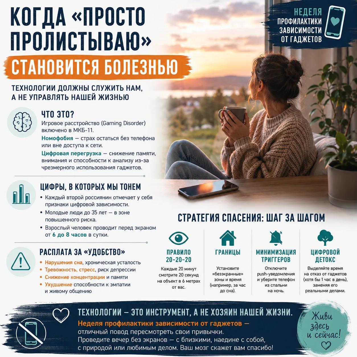 📱 Когда «просто пролистываю» становится проблемой

Современный человек проводит со смартфоном значи