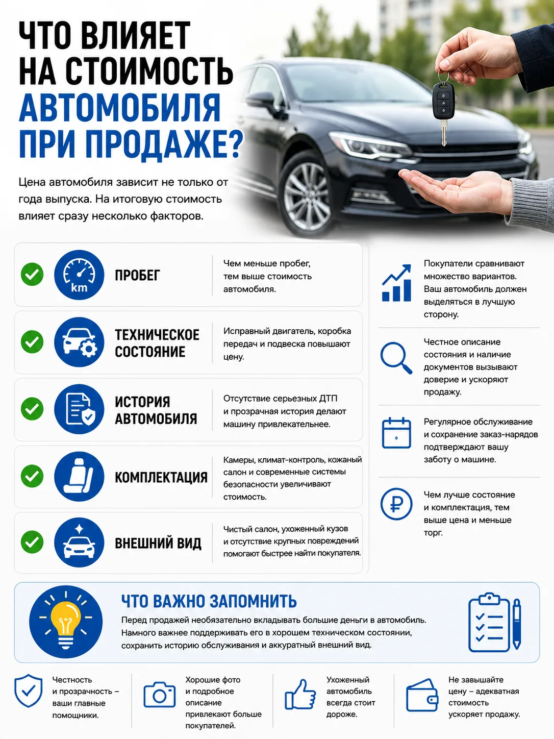 Что влияет на стоимость автомобиля при продаже?
Цена автомобиля зависит не только от года выпуска. Н