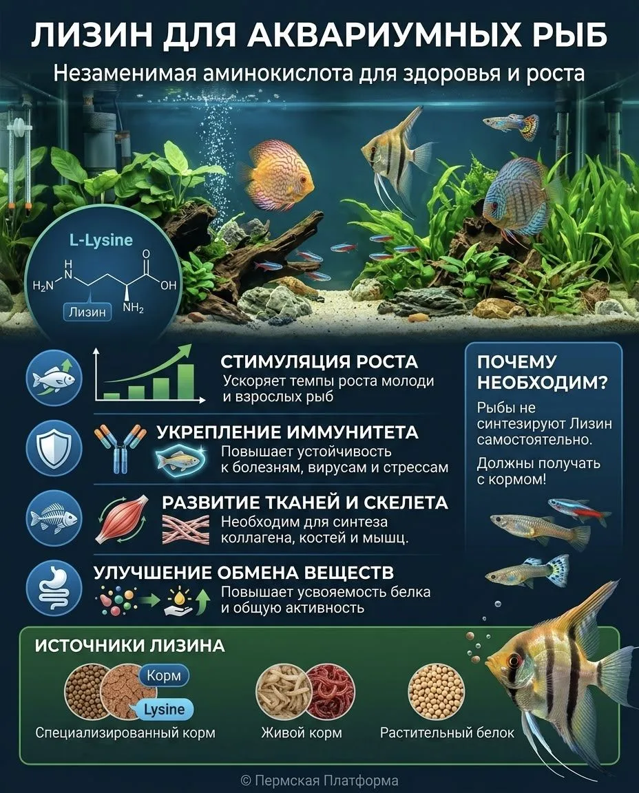 🐟 Лизин: Секрет здоровья ваших рыбок! 🌿Знаете ли вы, что одна аминокислота может кардинально повли
