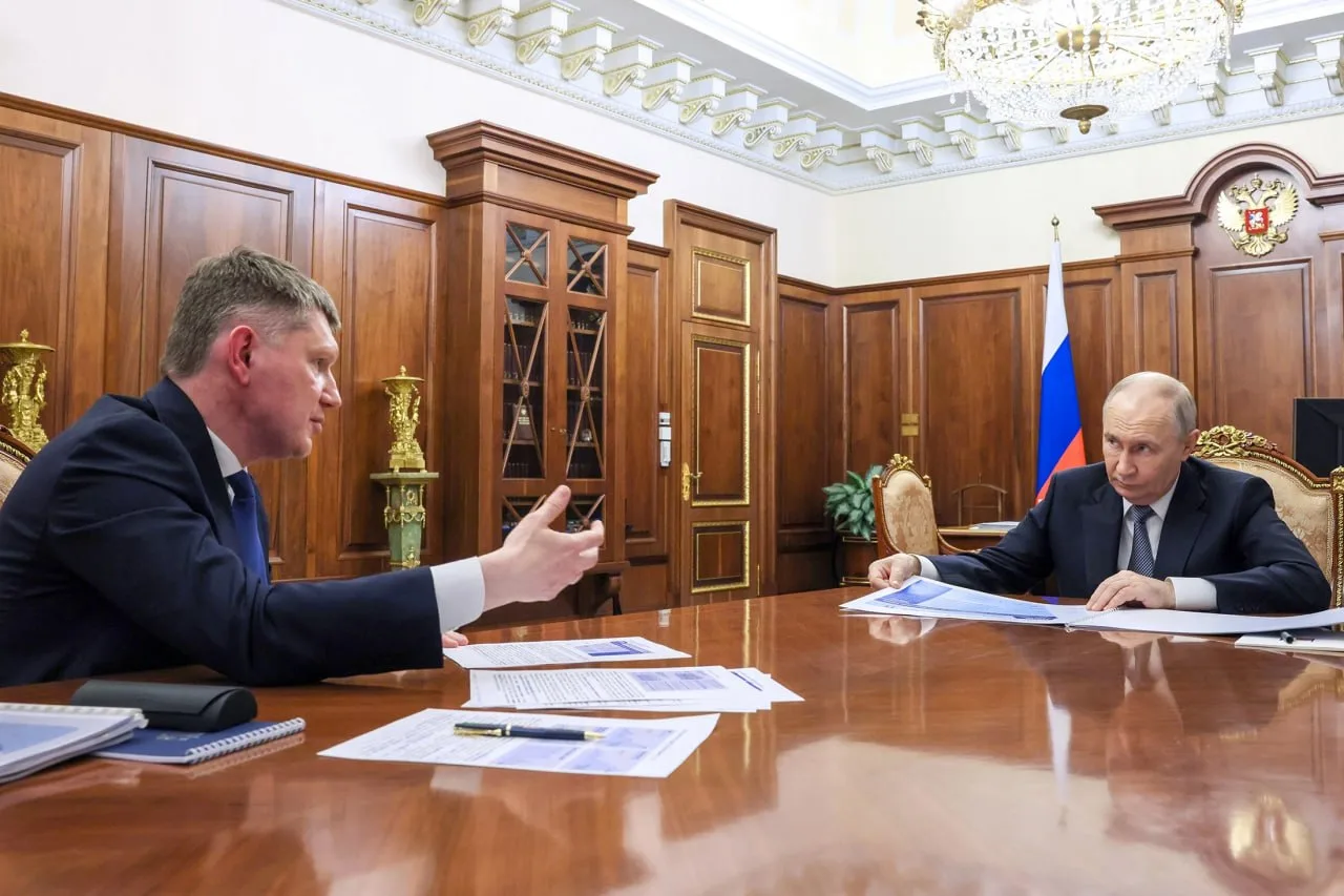 Министр экономического развития Максим Решетников на совещании с президентом РФ Владими...