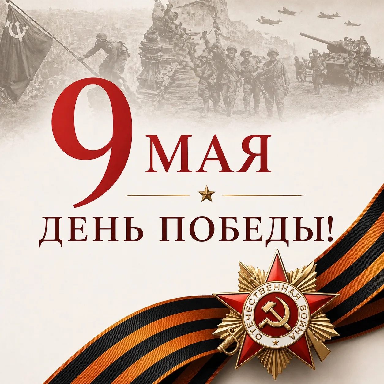 Дорогие друзья, от всей души поздравляю вас с 9 мая!