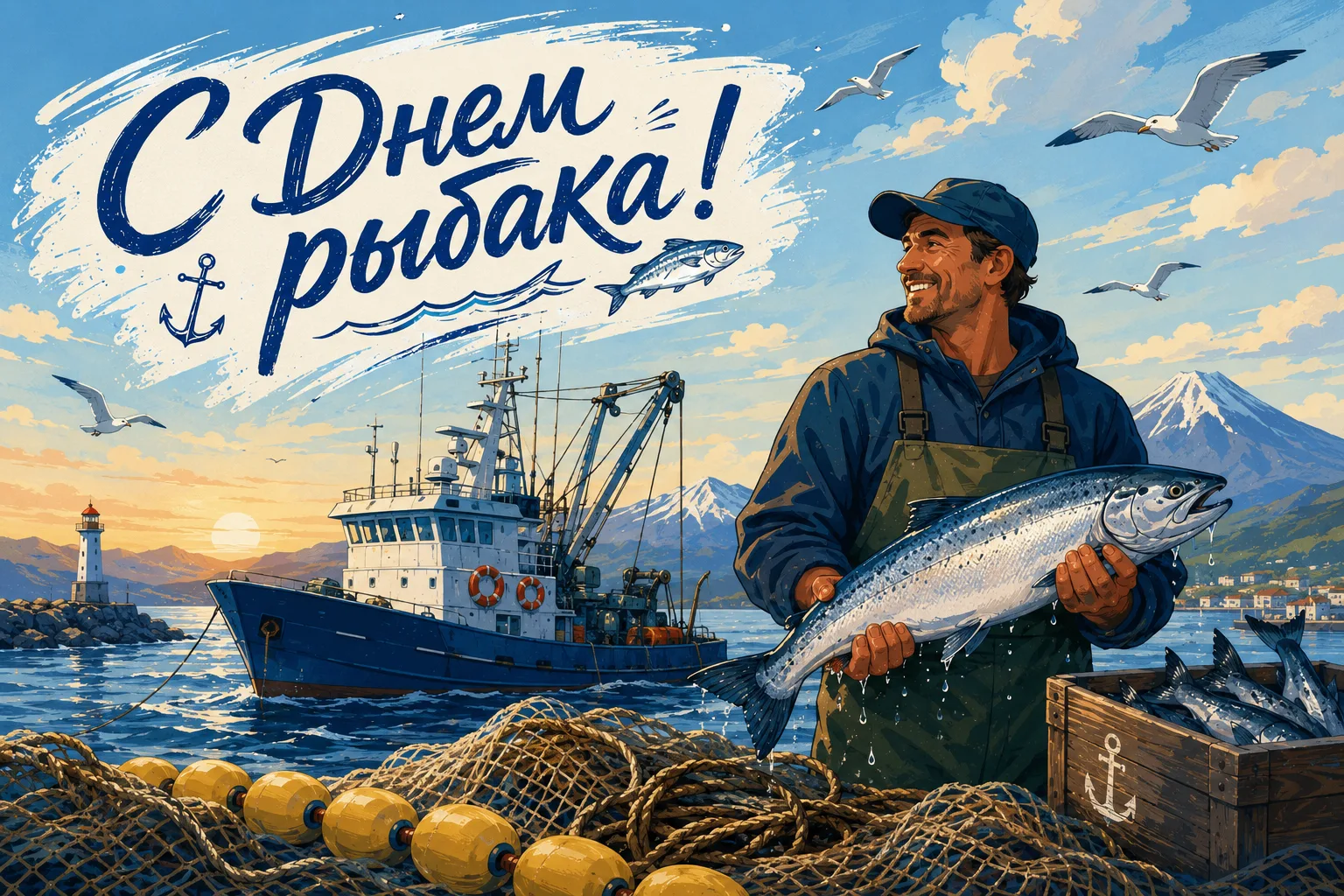 Жизнь Камчатки тесно связана с морем, его дарами. Сегодня мы отмечаем главный рыбацкий праздник - Де