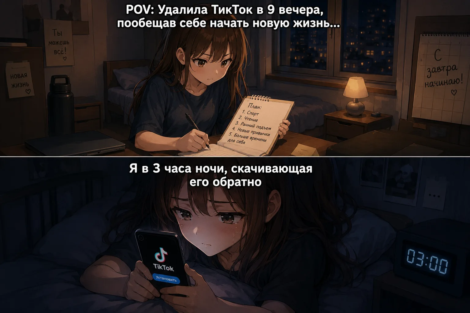 Удаляй тикток...

Он полностью убивает твое время, вместо этого:

⭐️ Смотри фильмы или лекции
⭐️ Зай