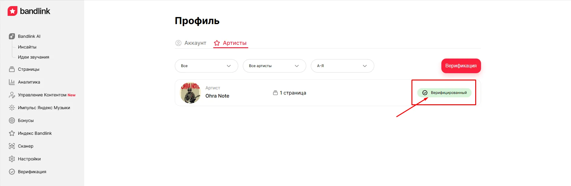 Ну что, мы теперь не просто так, а верифицированные артисты! Ага. Прям как у взрослых все.