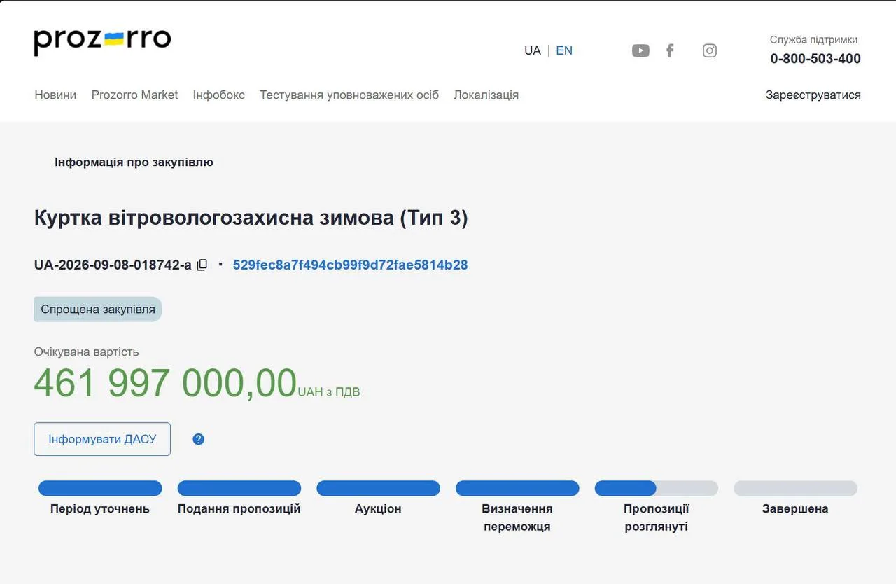 ⚡️Минобороны Украины объявило тендер на закупку 150 тысяч женских зимних военных курток.