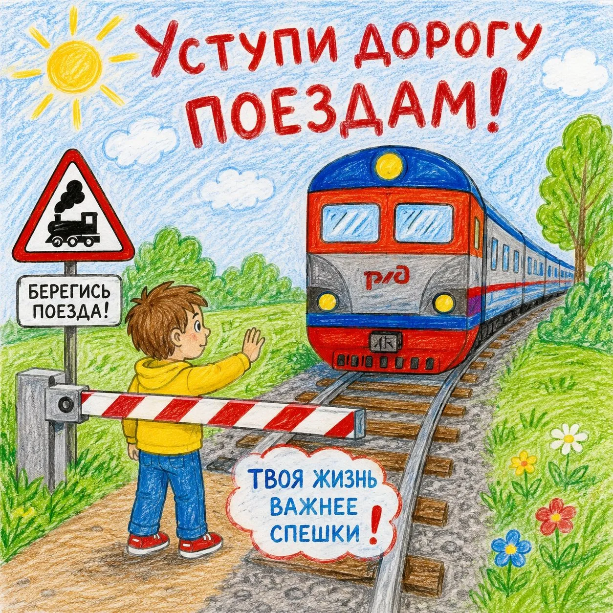 «Уступи дорогу поездам!»