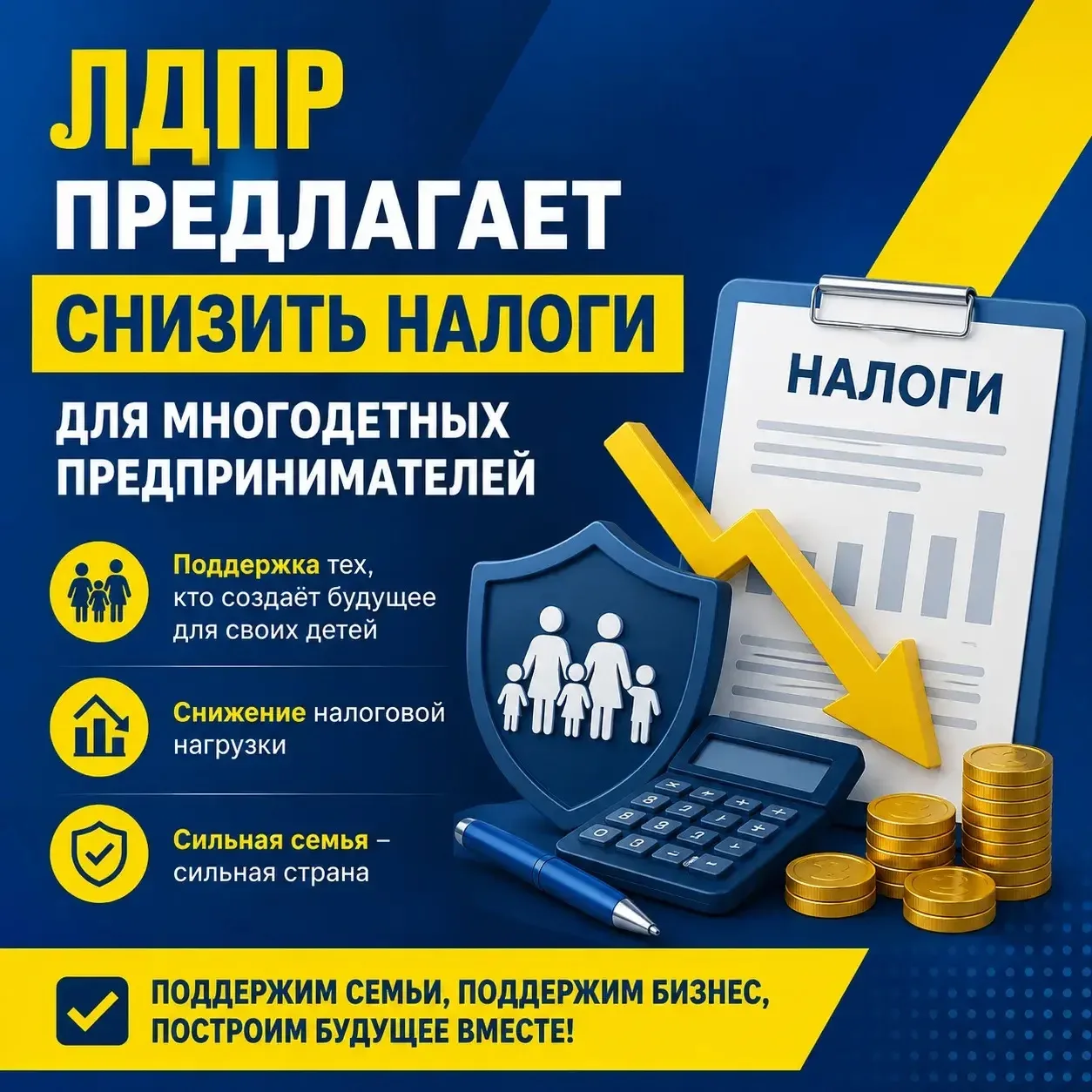 ЛДПР предлагает снизить налоги для многодетных предпринимателей