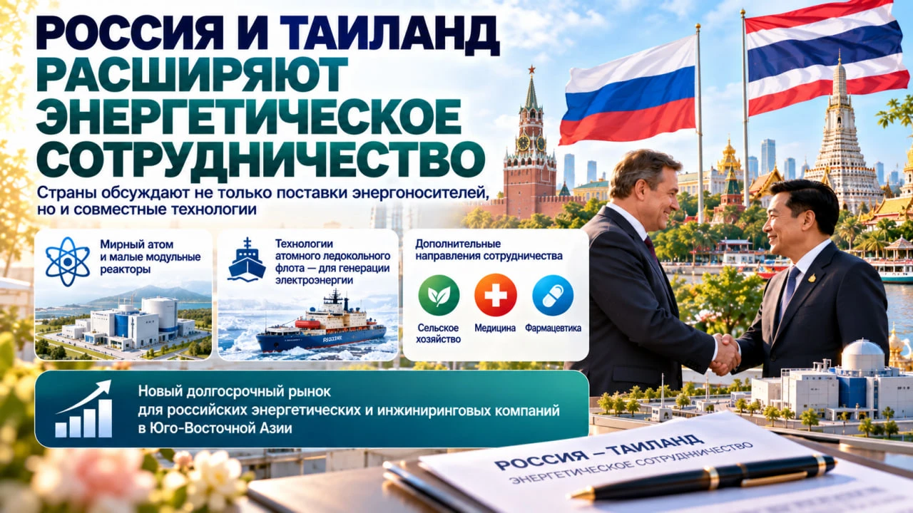 Россия и Таиланд проявляют серьёзный интерес к расширению энергетического сотрудничеств...
