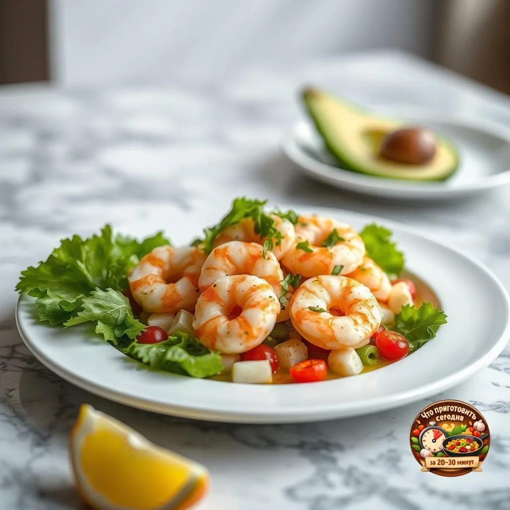 🍽️ Сочный салат с креветками и авокадо