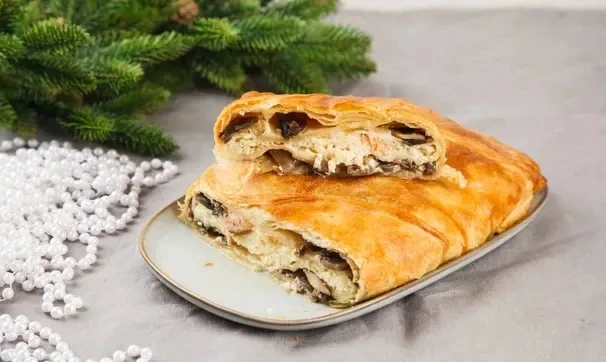 Кулебяка с двумя видами рыбы