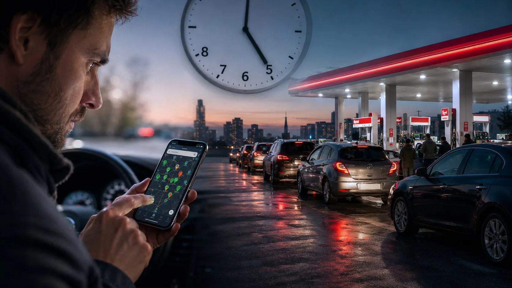 Москвичи стали вставать в 5 утра, чтобы заправиться без очередей, пишет Российская газе...