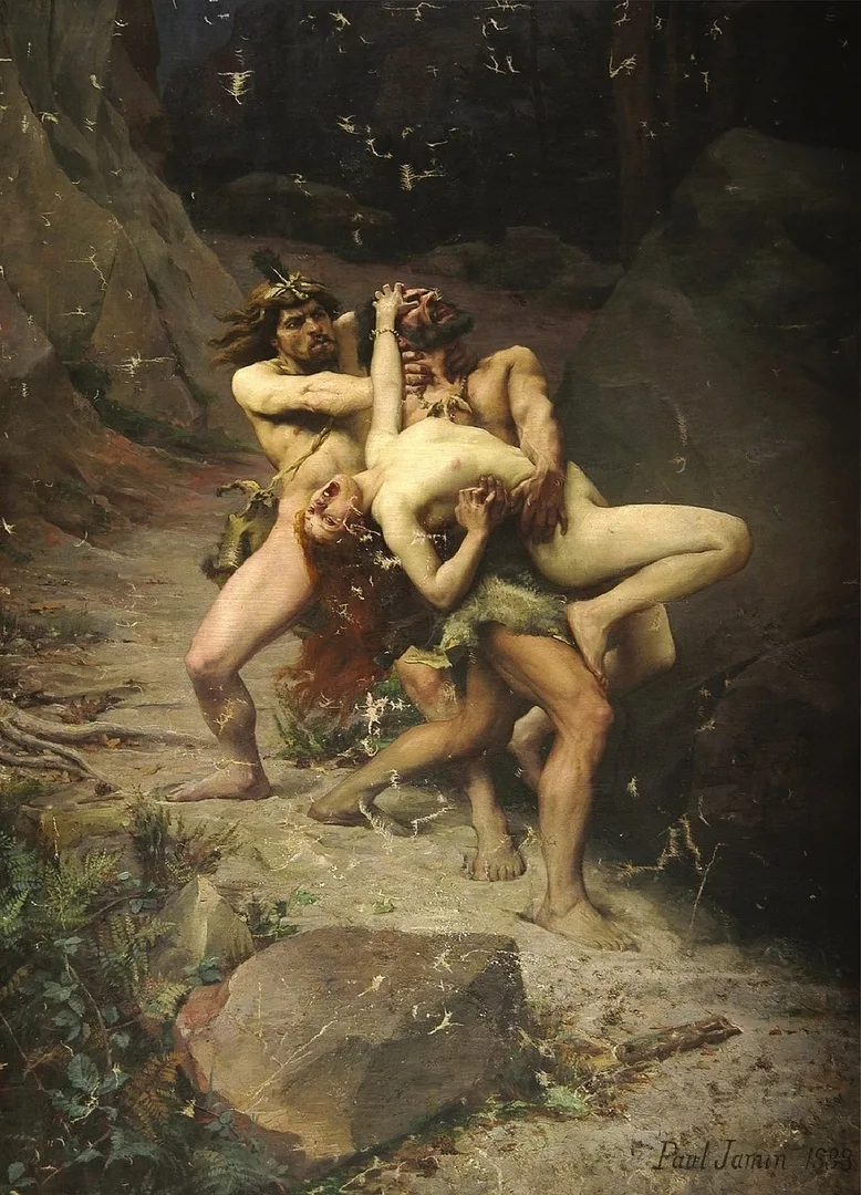 «Похищение (Изнасилование) в Каменном веке»/A Rape in the Stone Age, Пол Джозеф Жамин

1888 г. Холст