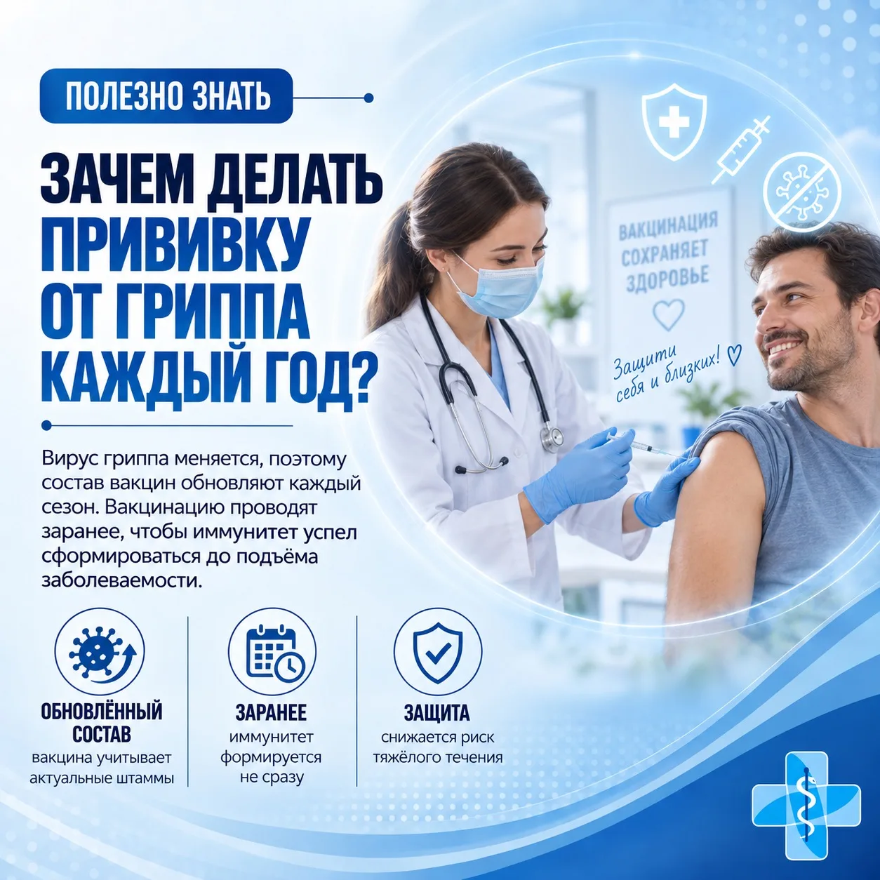 Зачем делать прививку от гриппа каждый год?