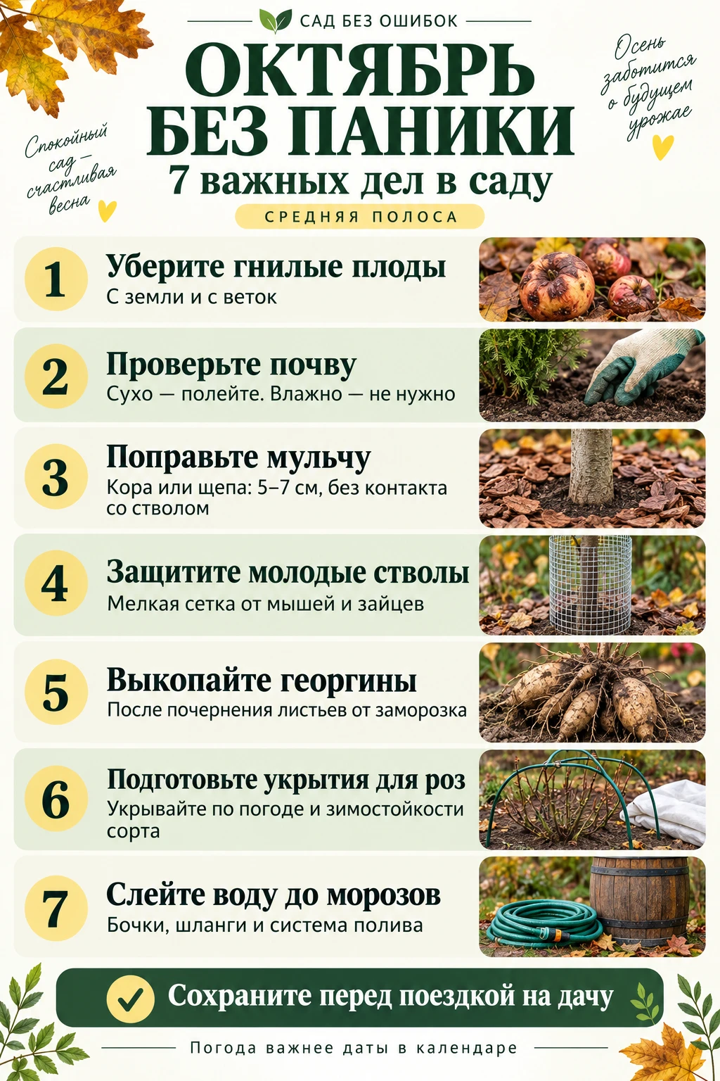 🍂 Октябрь без паники: 7 важных дел в саду