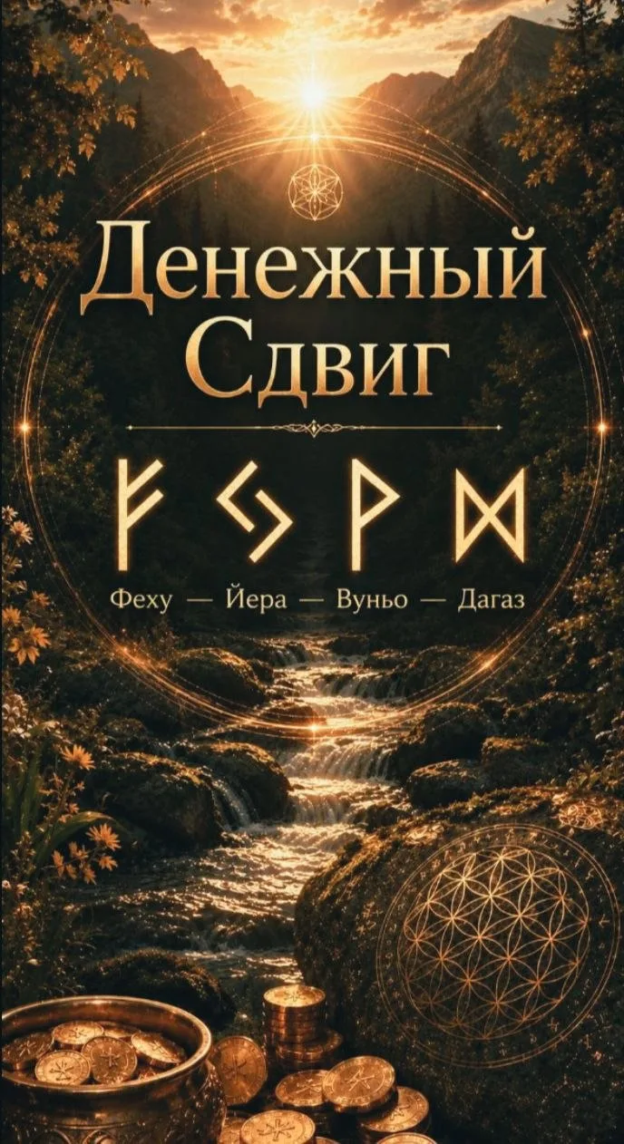 💰ДЕНЕЖНЫЙ СДВИГ 💰

Руны, входящие в формулу:

ФЕХУ 🤩 - деньги, денежные дела, финансовая ситуация