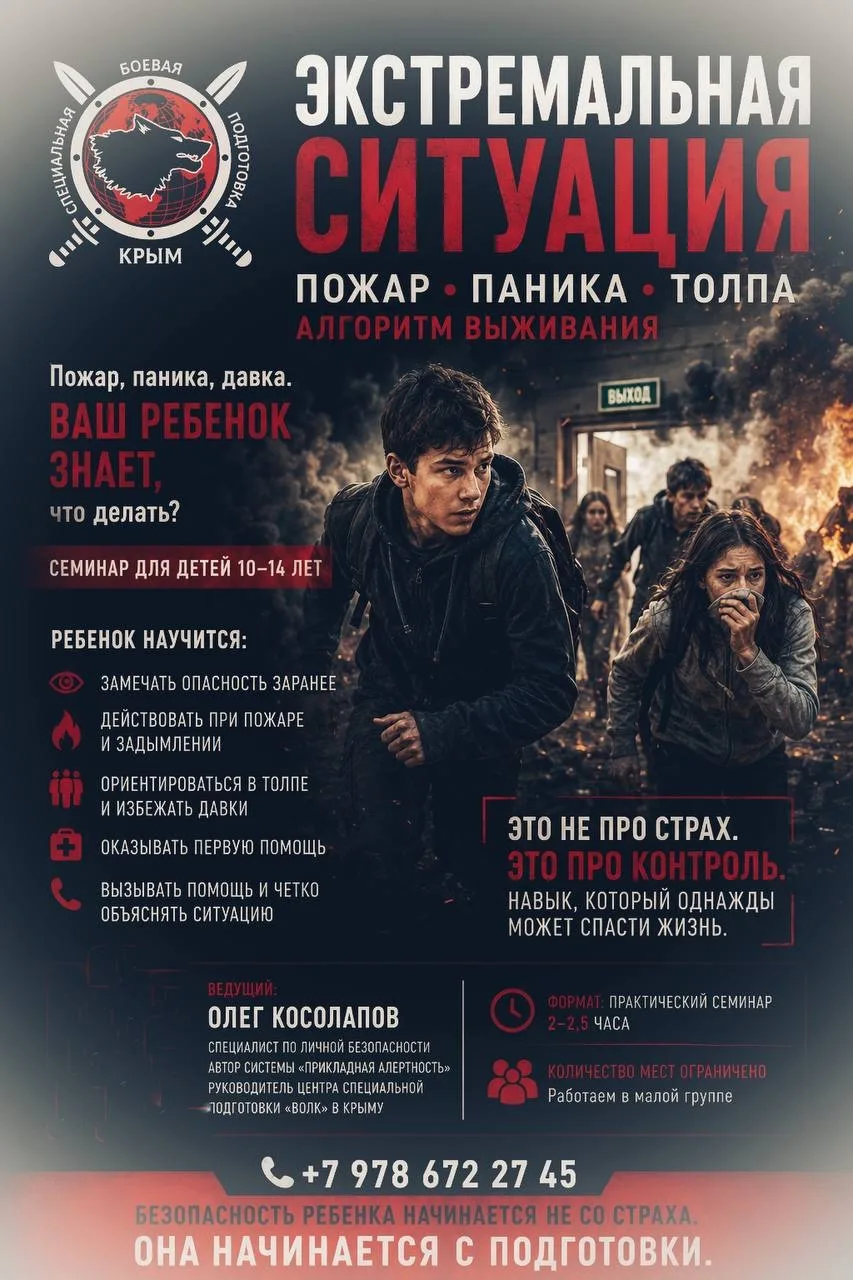 Пожар, паника, давка. Ваш ребенок знает, что делать?