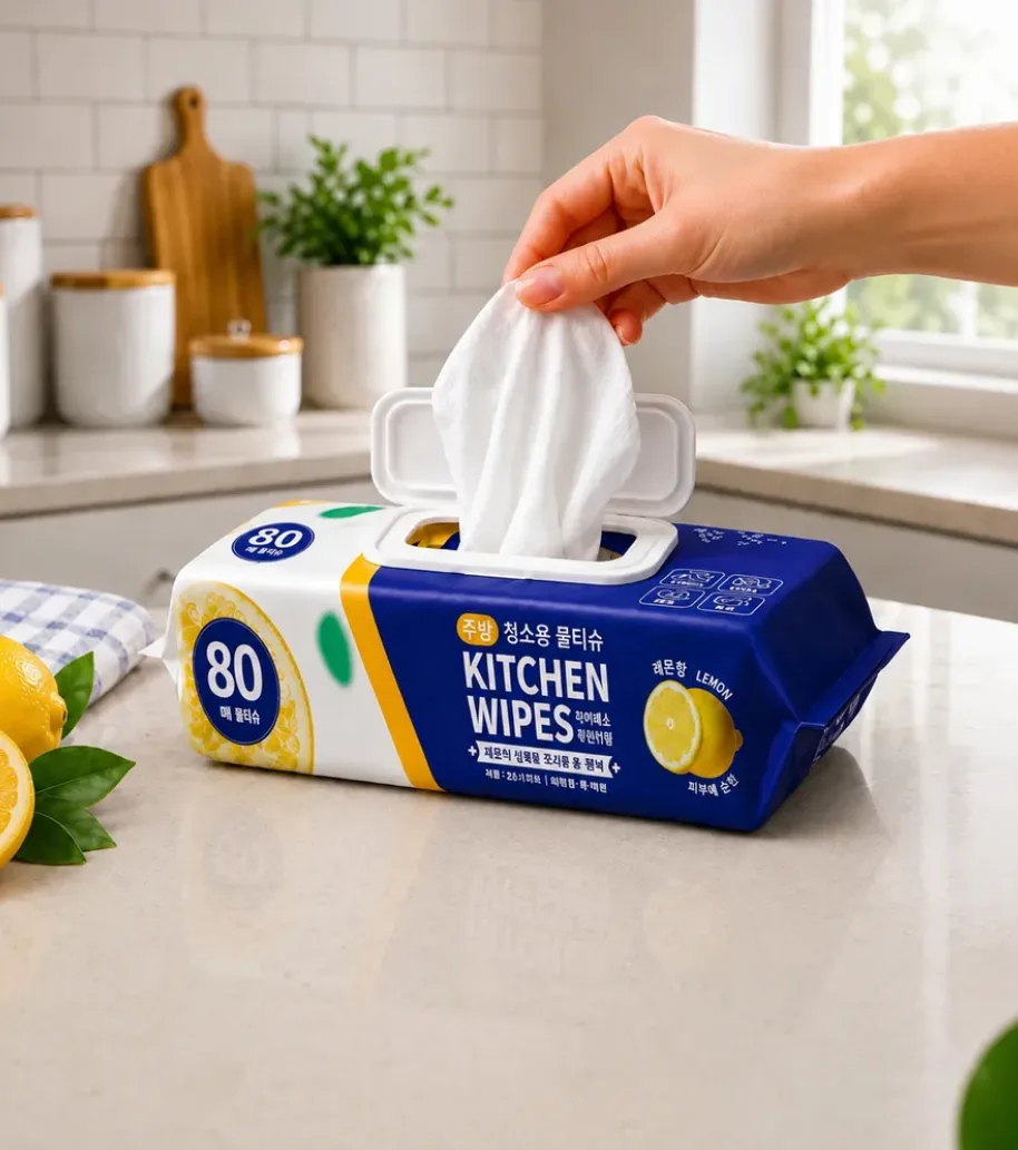 Салфетки антижир для кухни влажные, 80 шт 🧽