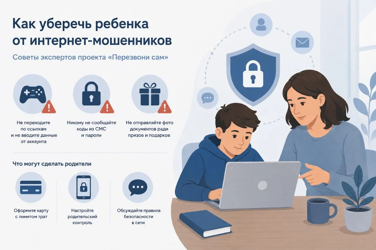 🛡️ Как уберечь ребенка от интернет-мошенников: советы экспертов проекта «Перезвони сам»

Злоумышлен