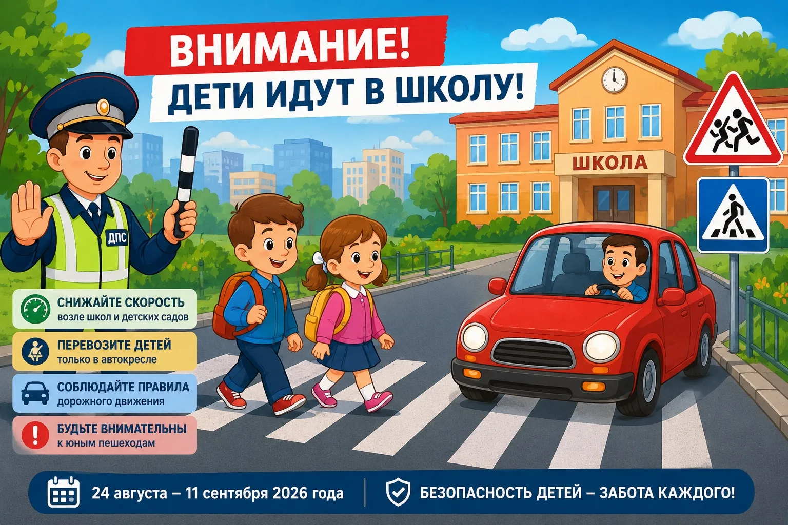 🚸 В Курском муниципальном округе началась акция по безопасности детей на дорогах