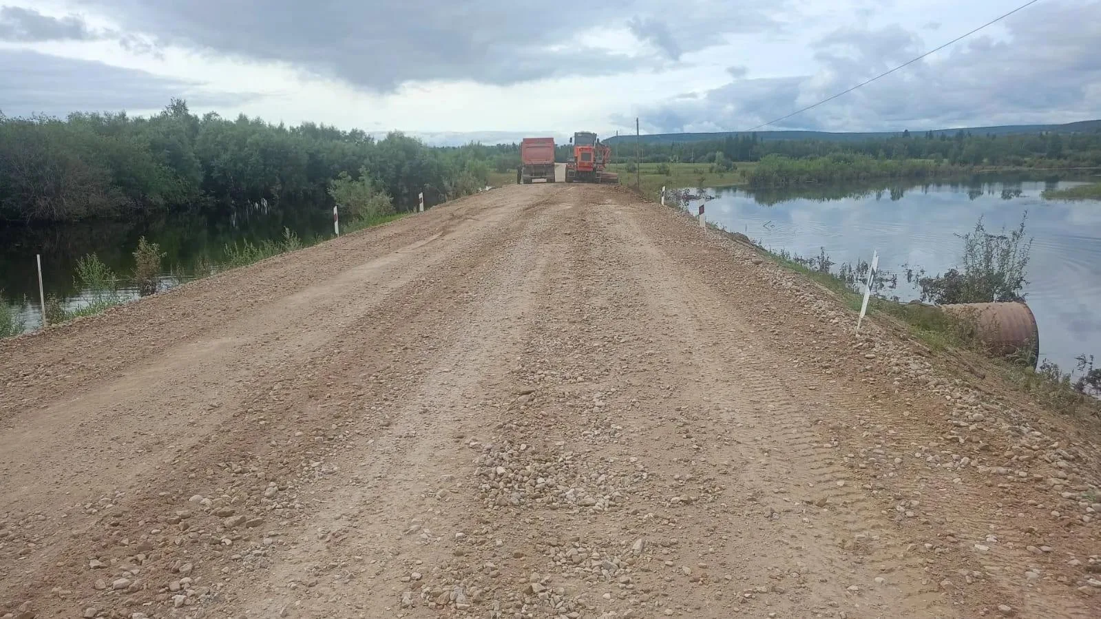 Движение на подтопленном участке автодороги «Умнас» восстановлено, но вводится ограничение по весу д