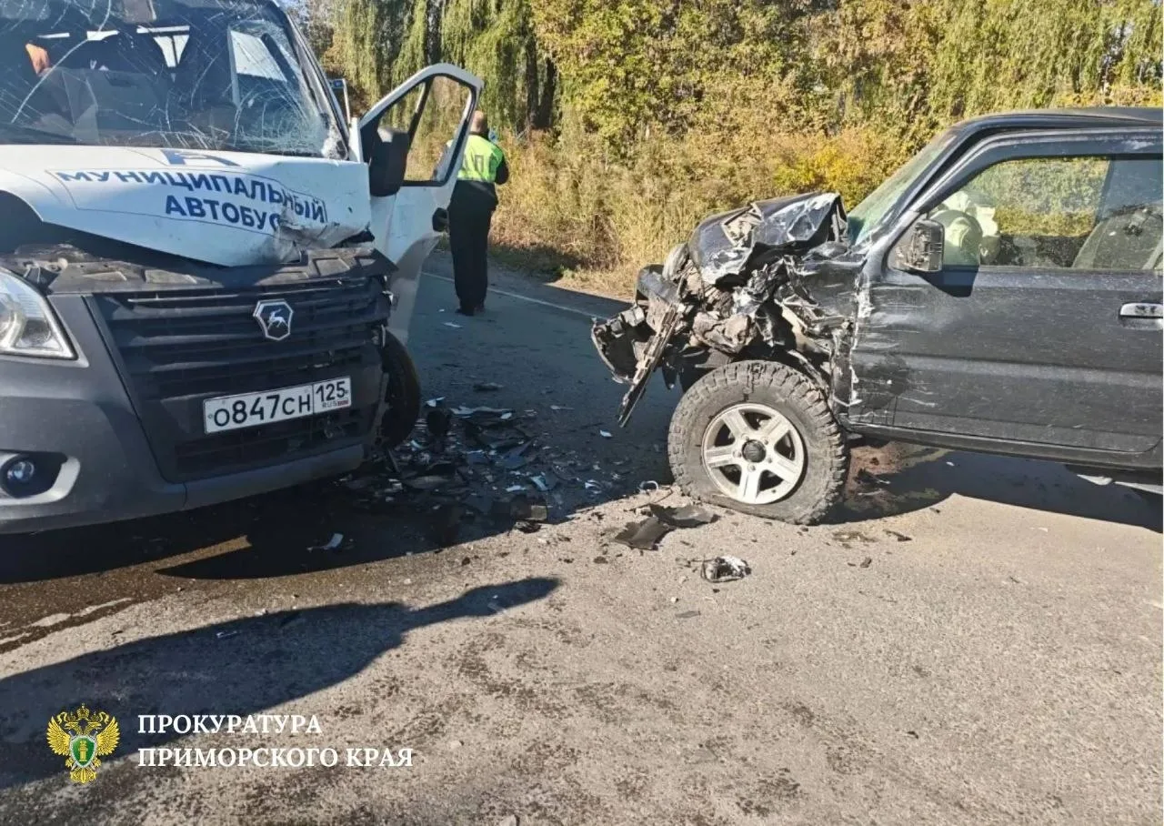 ДТП с участием пассажирского автобуса проишло в Партизанске