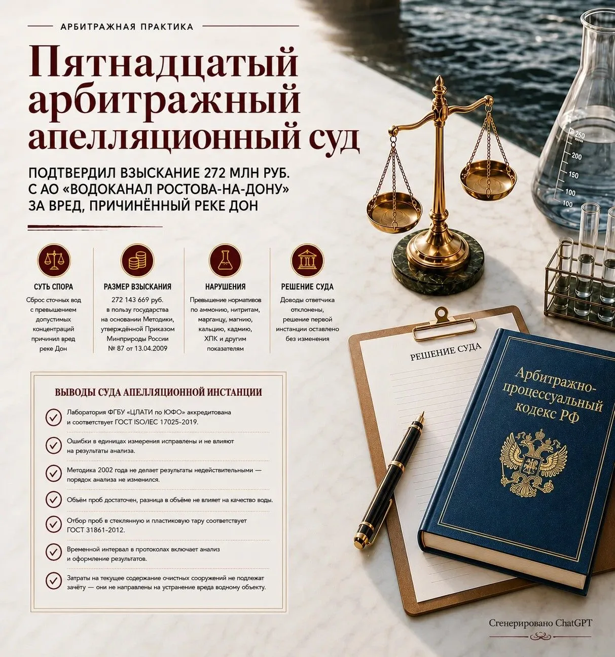 📌 Пятнадцатый арбитражный апелляционный суд подтвердил взыскание 272 млн руб. с АО «Во...