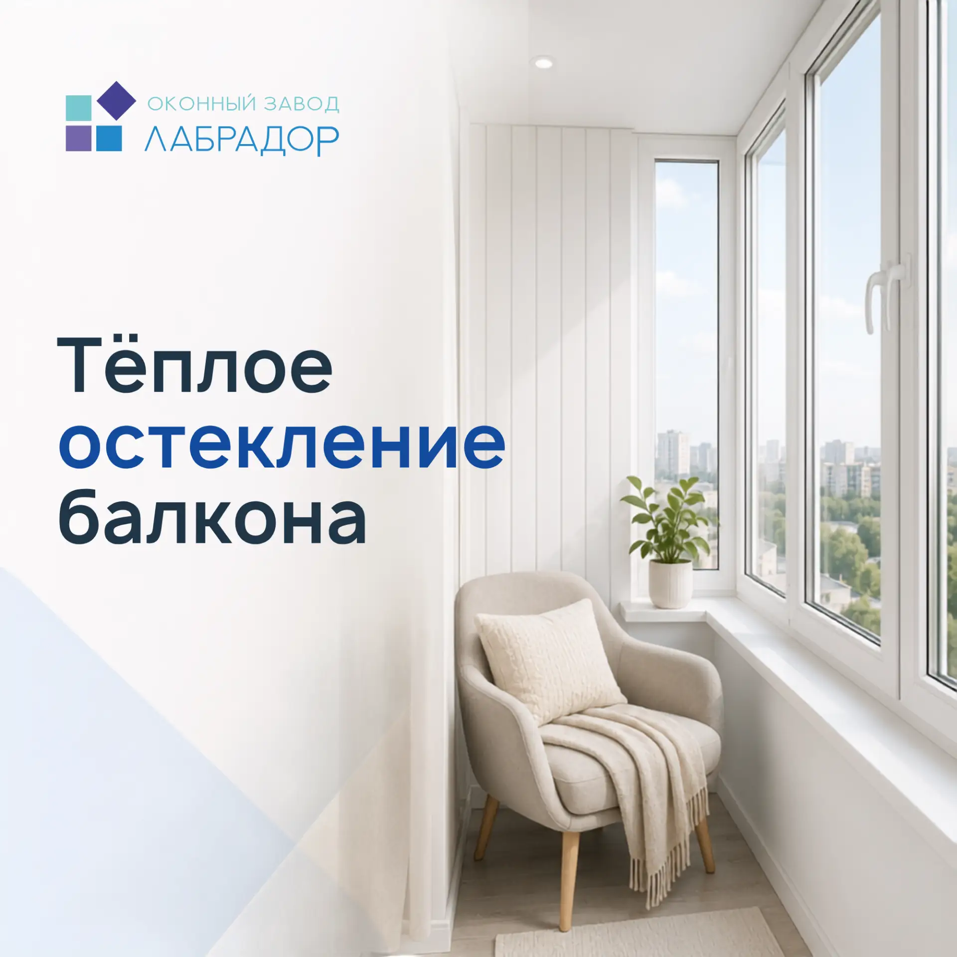 🏠Тёплое остекление балкона от завода «Лабрадор»