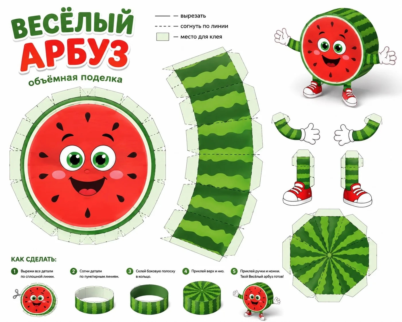 Объемный арбуз 🍉 

Обучалочка