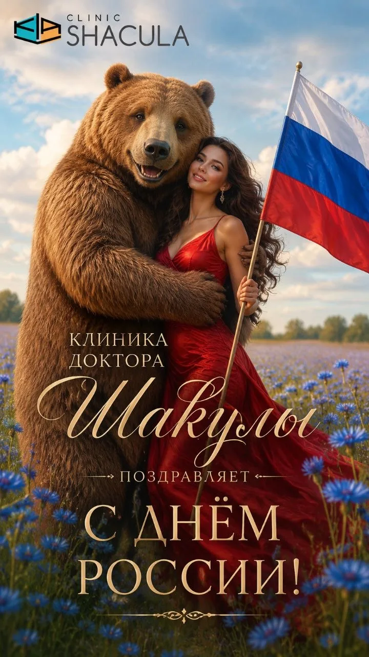С Днём России! 🇷🇺 
Коллектив клиники доктора Шакулы желает вам мира, процветания и уверенности в з