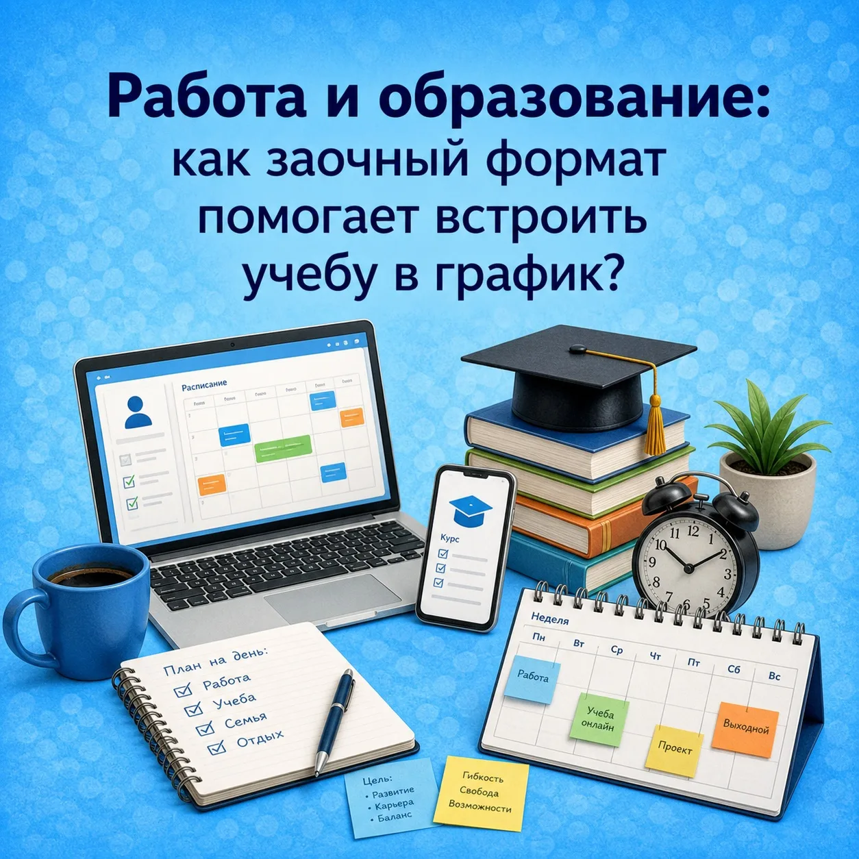Работа и образование: как заочный формат помогает встроить учебу в график?🤔
