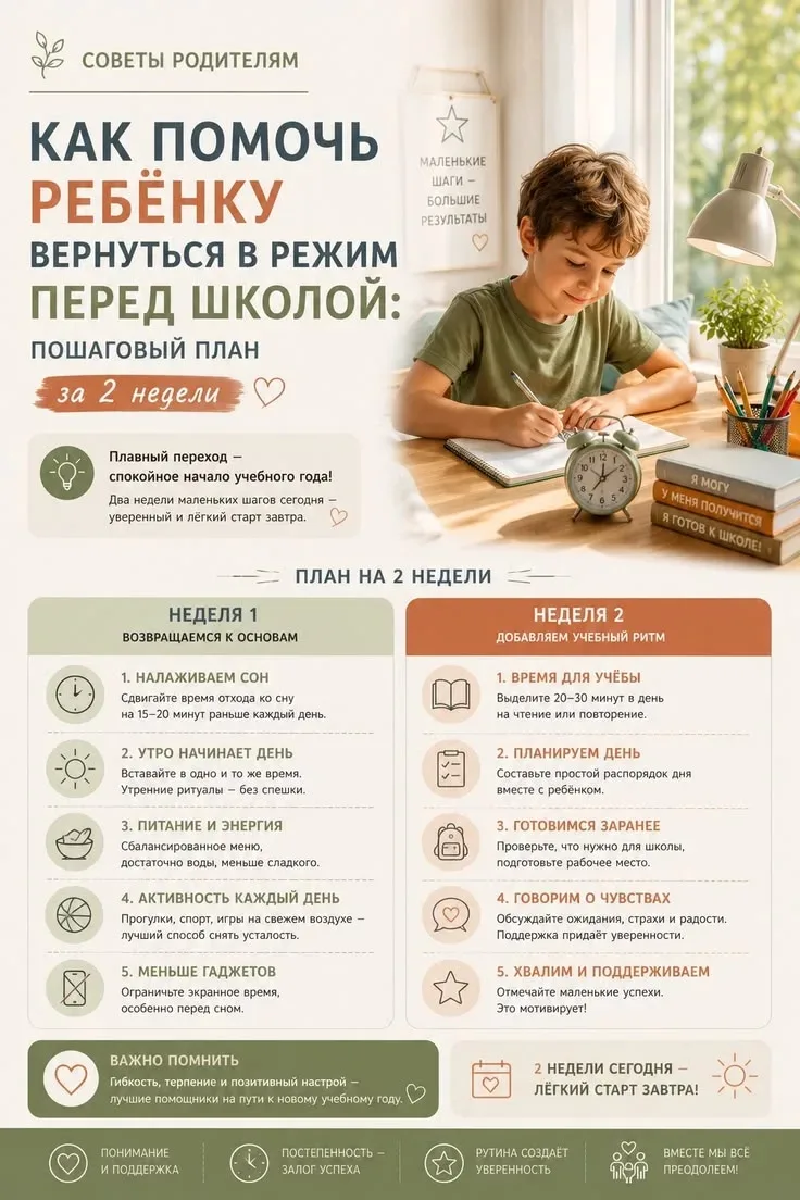 🎒 Каникулы заканчиваются: как правильно настроить ребенка на учебу?