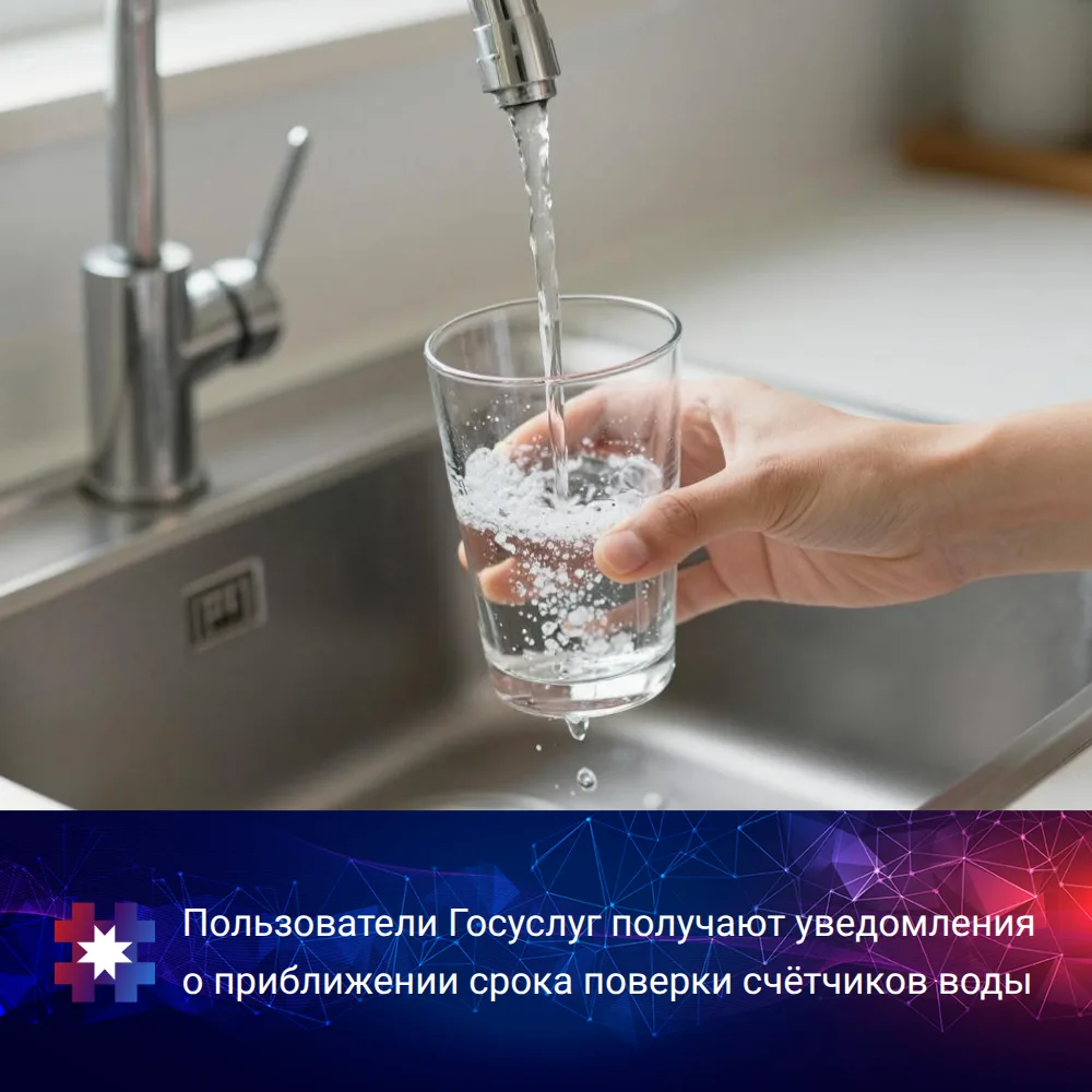 Пользователи Госуслуг начали получать уведомления о приближении срока поверки счётчиков...