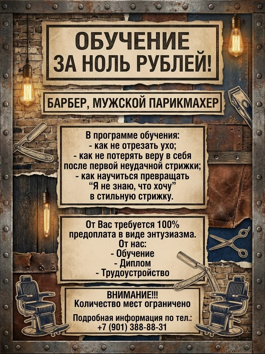 СТАНЬ БАРБЕРОМ!!!