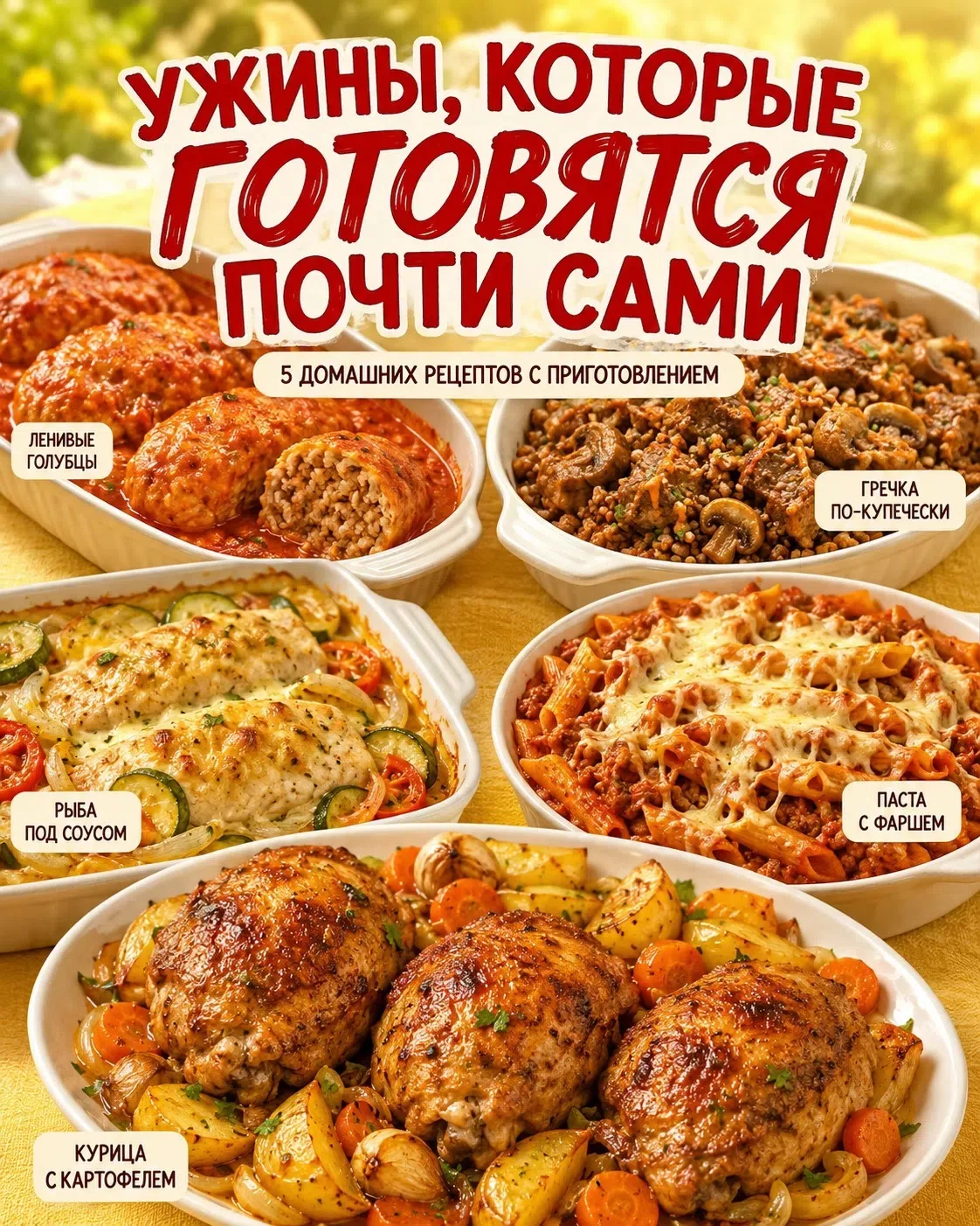 ШПАРГАЛКА: УЖИНЫ, КОТОРЫЕ ГОТОВЯТСЯ ПОЧТИ САМИ 🍽
