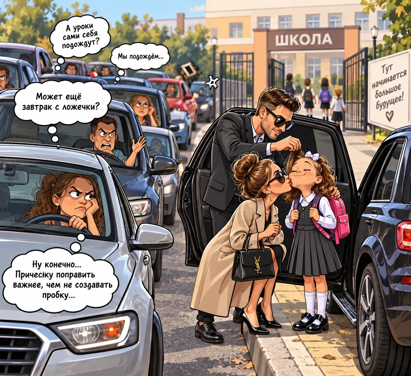 🚗 В соцсетях обсуждают утренние «проводы века» у школ