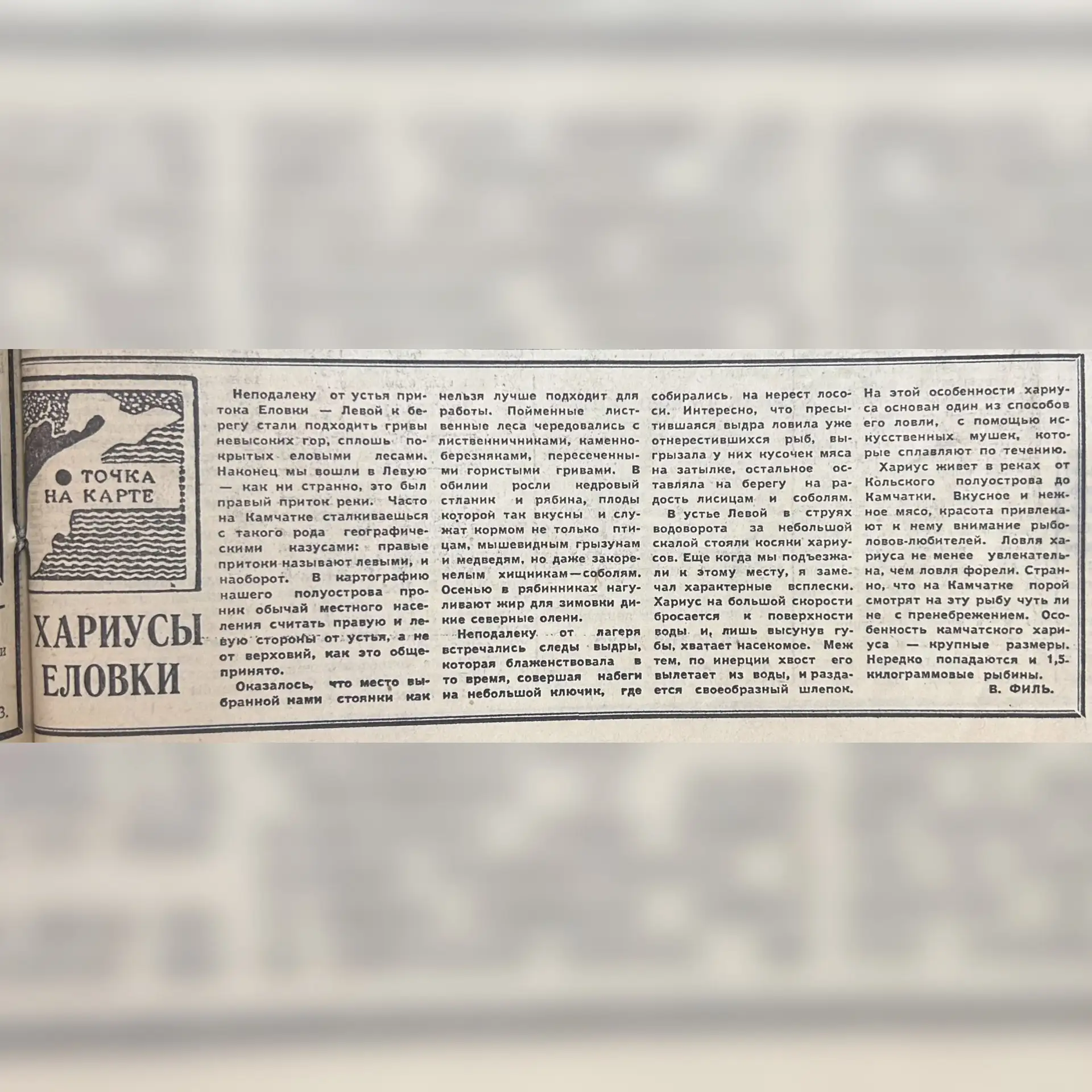 📰Газета «Камчатская правда» от 6 июня 1976 г. опубликовала заметку про необычную рыбу Хариус, котор