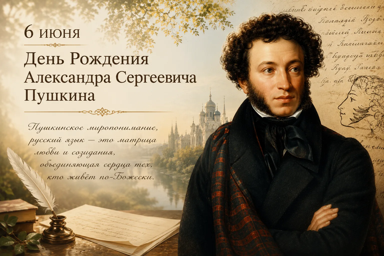 🖋Друзья, сегодня, 6 июня, день рождения Александра Сергеевича Пушкина и День русского языка.

Для В