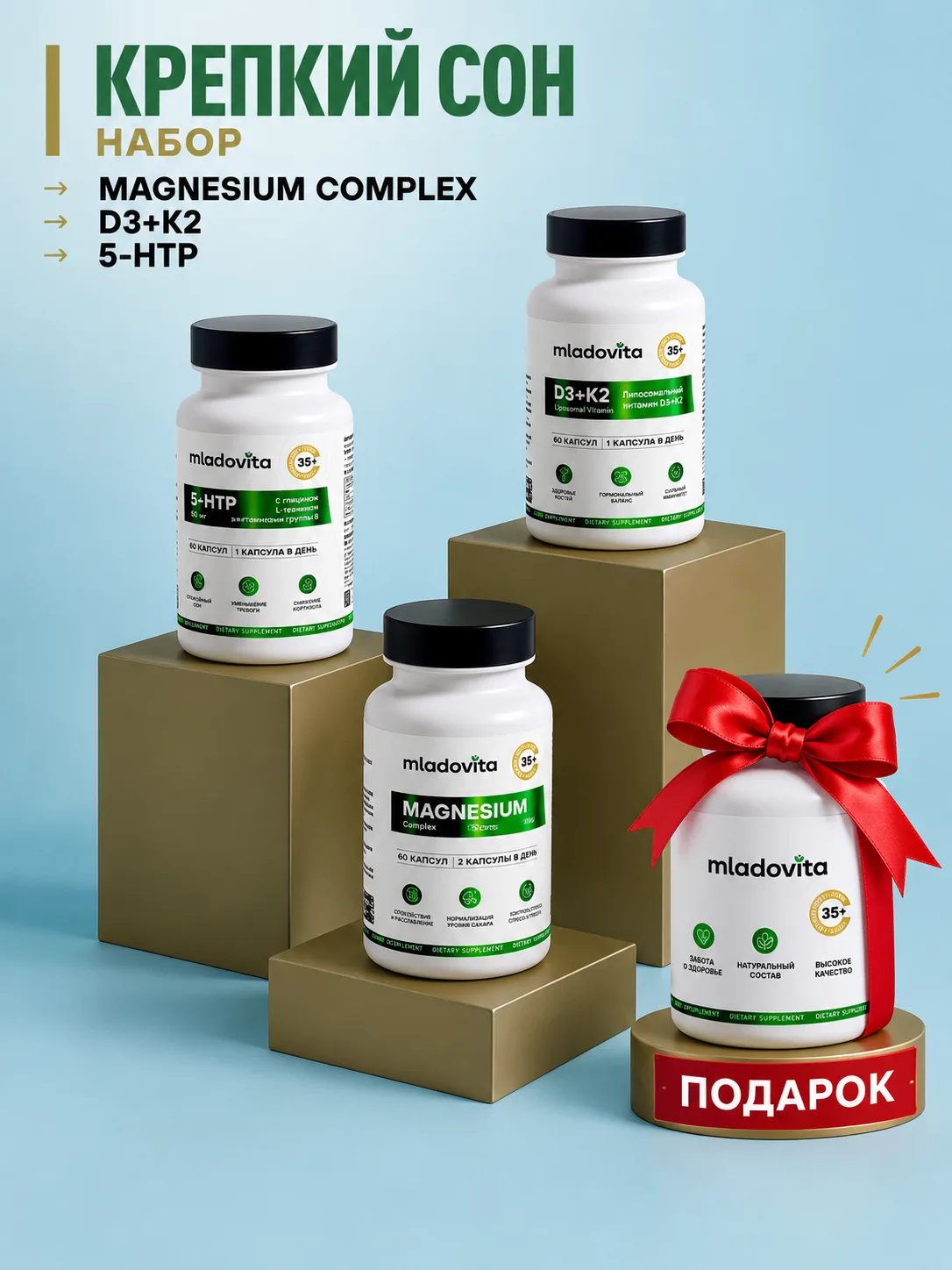Продуманные наборы БАДов по вашим симптомам.
