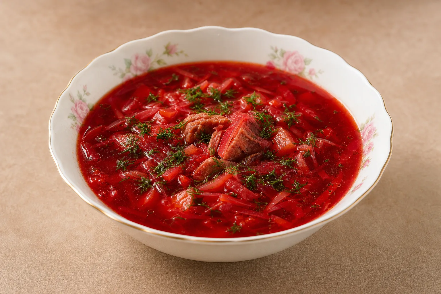 Ароматный домашний борщ