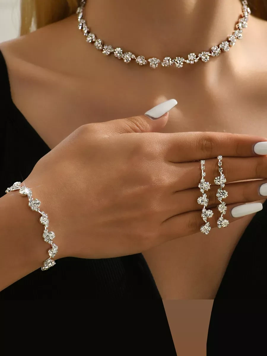 ⚡️ Колье серьги и браслет бижутерия на шею, The Fashion Jewelry